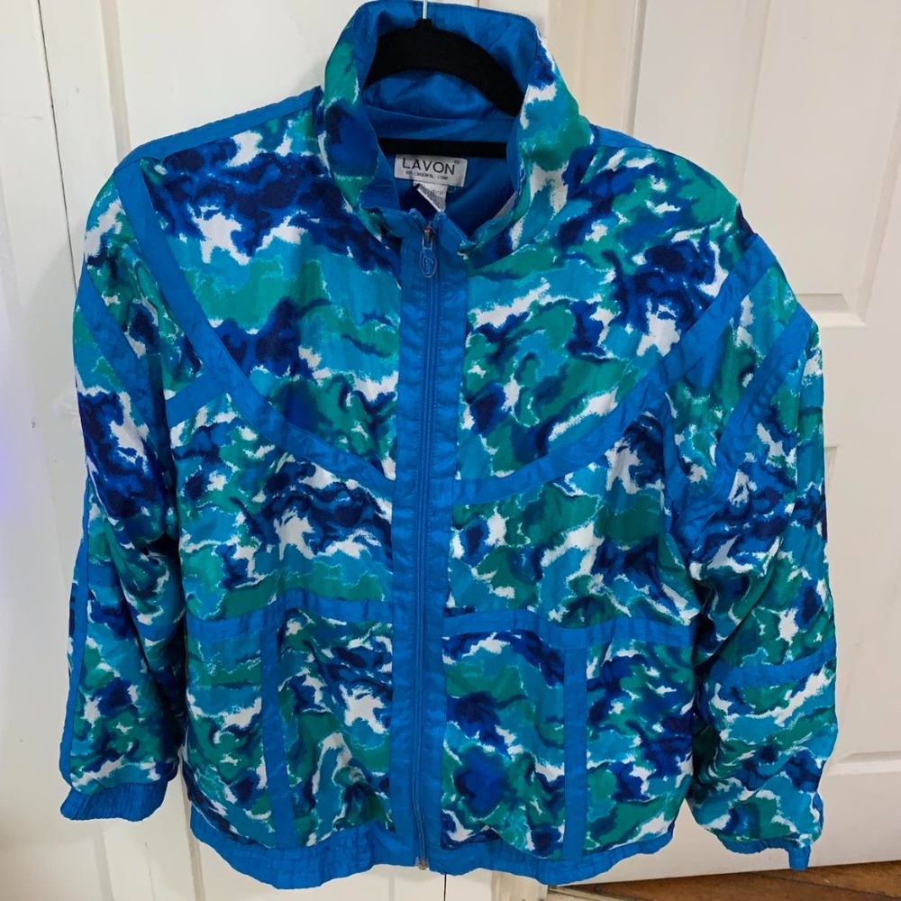 Vintage blue and green windbreaker